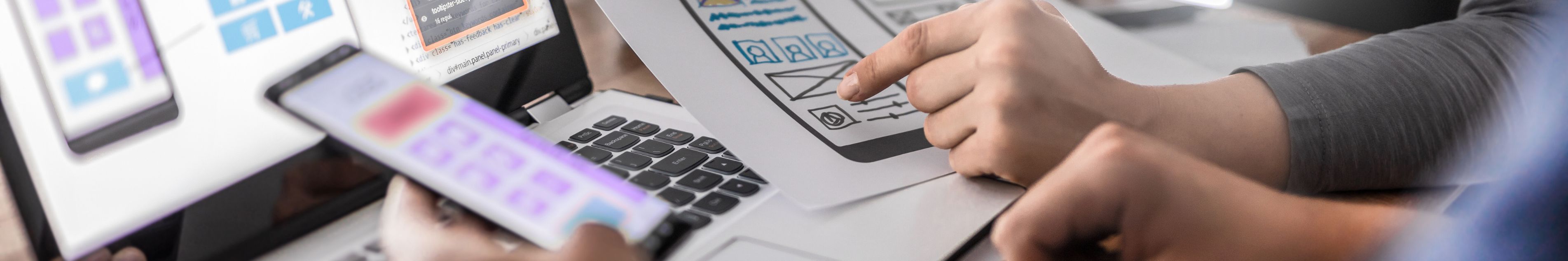 iphone website design wireframe